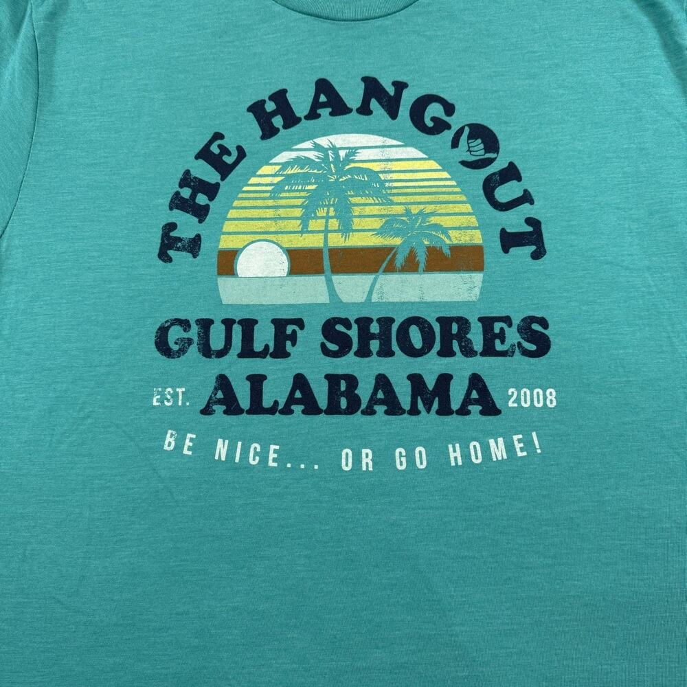 The Hangout Gulf Shores, AL Green Color Short Sleeve Pullover T-Shirt Size M